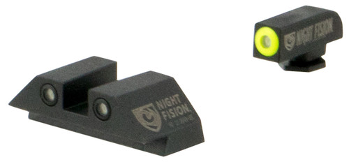 Night Fision GLK001003YGZ Tritium Night Sights for Glock - Yellow Outline Front, Black Outline Rear - Glock 17/19/22