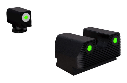 Rival Arms RA1B231G Night Sights for Glock 17/19 Green Tritium White Outline Front & Black Outline Rear
