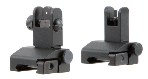 TacFire IS002 Pop-Up Flip-Up Iron Sights Spring Loaded Black Anodized for AR Platform