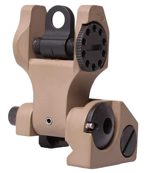Troy Industries Rear Folding BattleSight Round Aperture Flat Dark Earth for AR-15