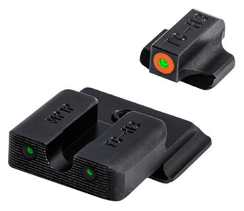 TruGlo TG231MP1C Tritium Pro Night Sight Set Green Tritium Orange Outline Front M&P