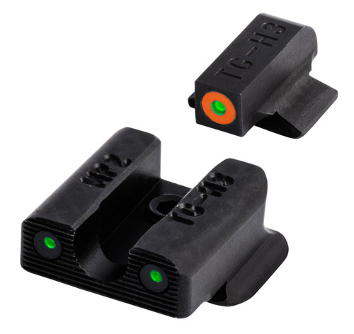 TruGlo TG231MP2C Tritium Pro Night Sight Set Black with Green Tritium White Outline Front and Green Tritium Rear