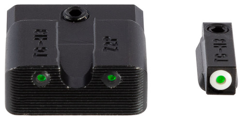 TruGlo TG231MP3W Tritium Pro Night Sight Set Black with Green Tritium White Outline Front and Green Tritium Rear