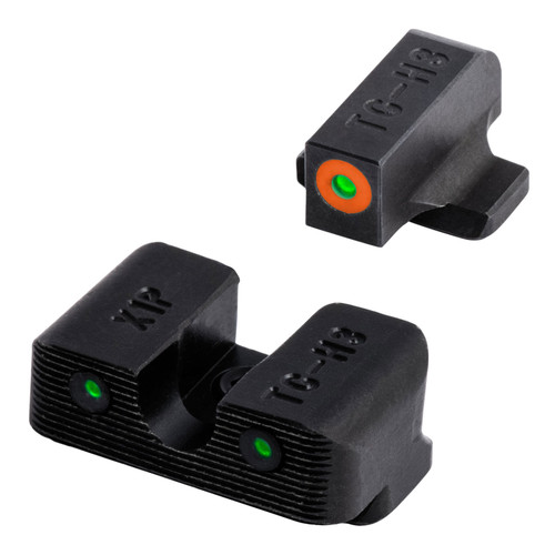 TruGlo TG231X1C Tritium Pro Night Sight Set Black with Green Tritium Orange Outline Front and Green Tritium Rear