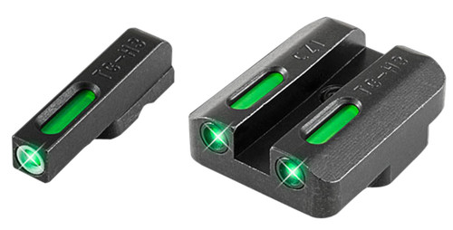TruGlo TG13CZ1A TFX Green Tritium & Fiber Optic White Outline Front & Rear Sight Set