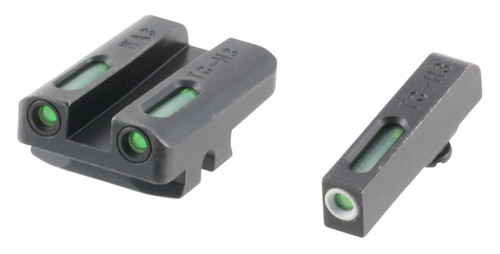 TruGlo TG13WA3A TFX Green Tritium & Fiber Optic White Outline Front & Rear Sight Set