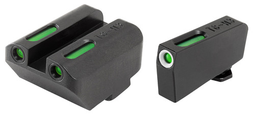 TruGlo TG13GL5A TFX Black | Green Tritium & Fiber Optic White Outline Front Sight Green Tritium & Fiber Optic Rear Sight