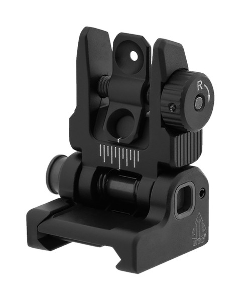 UTG MNT957 ACCU-SYNC Spring-Loaded Flip-Up Dual Aperture Rear Sight Picatinny