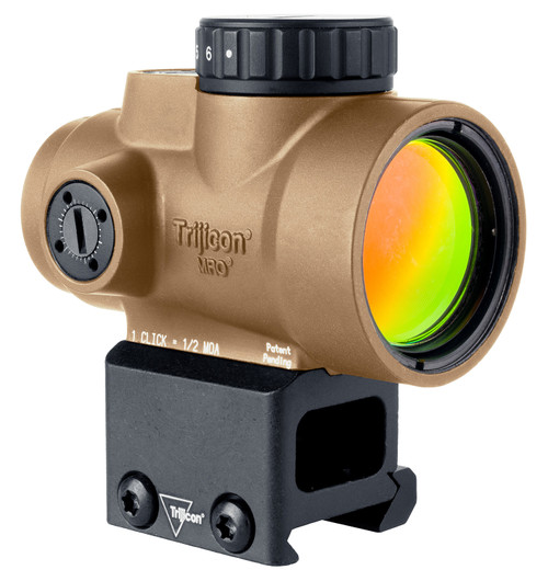 Trijicon MRO SD Coyote Tan 1x25mm 2 MOA Green Dot Sight with Lower 1/3 Co-Witness Mount
