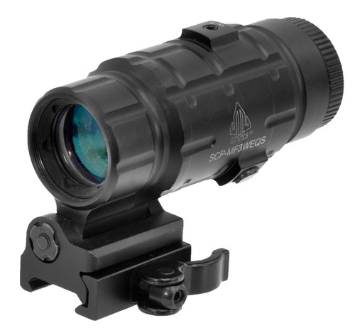 UTG SCPMF3WEQS 3X Magnifier with Flip-to-Side QD Mount, Black Anodized, 37mm