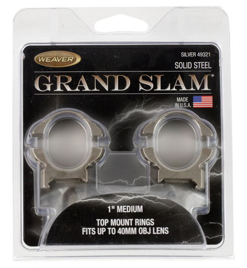 Weaver Grand Slam Scope Rings Silver 1" Medium