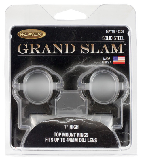 Weaver Grand Slam Scope Rings Matte Black 1" High