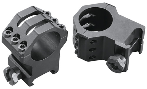 Weaver 48353 Six-Hole Skeleton Scope Rings Matte Black 1" Extra Extra High