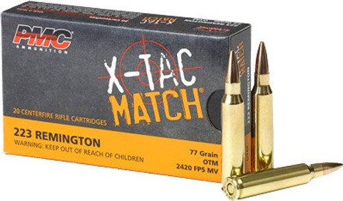 PMC 223XM X-Tac Match Competition Open Tip Match OTM 77 Grain .223 Remington