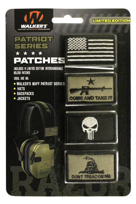 Walkers GXPPATKIT2 Patriot Muff Patch Kit American Flag Version 4 Pairs Velcro Patches