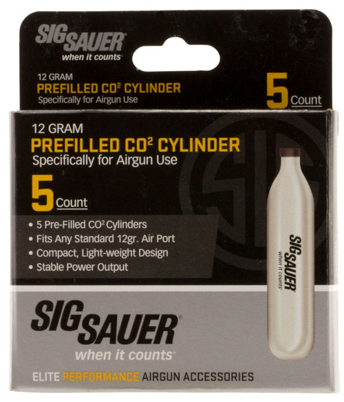 Sig Sauer Airguns AC125 12 Gram CO2 Cylinders for Air Pistols 5 Per Pack