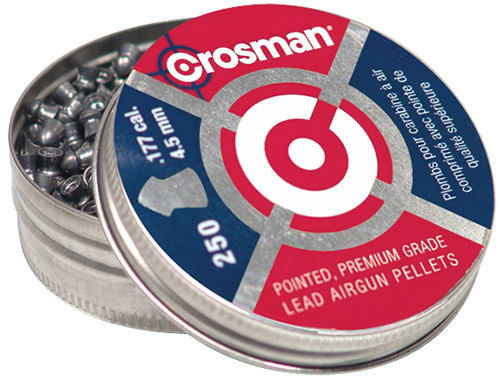 Crosman P177 Premier Pointed .177 Cal Lead Hunting Pellet 250-Count Tin