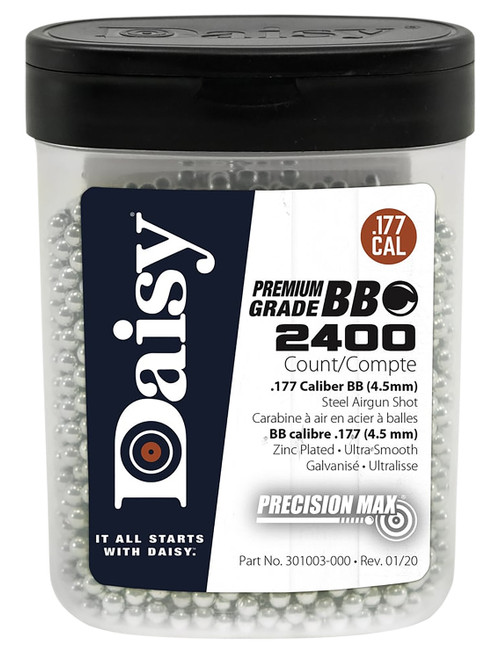 Daisy PrecisionMax .177 Cal Zinc-Plated Steel BBs 2400-Count Bottle