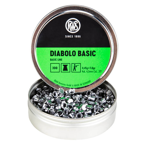 Umarex RWS Diabolo Basic .177 Lead Wadcutter Airgun Pellets 300 Count