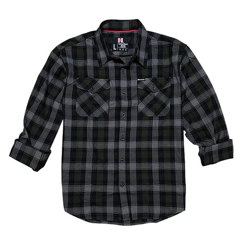 Hornady Gear 32215 Flannel Shirt 2XL Olive/Black/Gray, Cotton/Polyester, Relaxed Fit Button Up