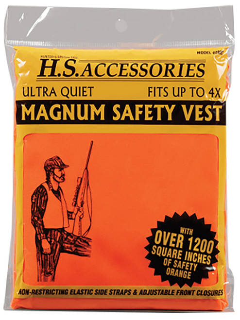 Hunters Specialties Safety Vest Magnum Blaze Orange Fits up to 4XL