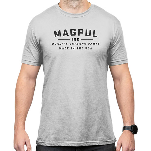 Magpul MAG1112-041-XL Go Bang Parts Stone Gray Heather Cotton/Polyester Short Sleeve XL