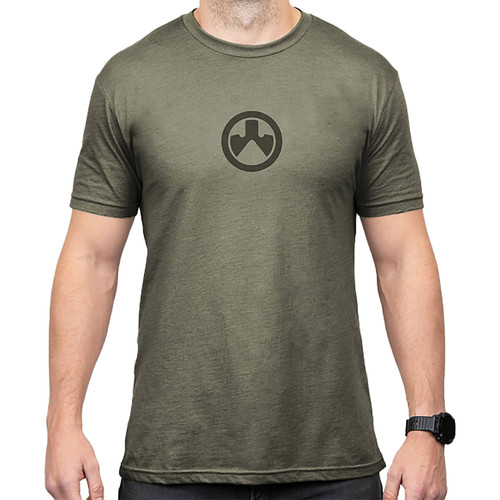 Magpul MAG1115-317-S Icon Logo Olive Drab Heather Cotton/Polyester Short Sleeve Small