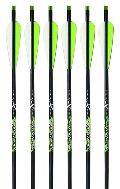 Carbon Express 52140 PileDriver Crossbolt Green 20 Inch Carbon Fiber 6 Pack