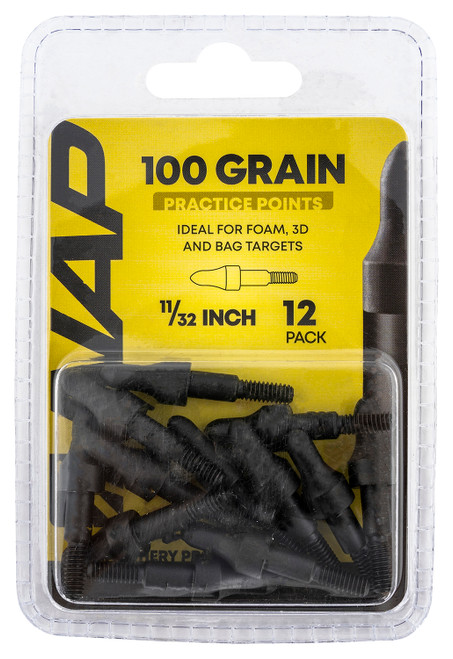 NAP 3D Practice Points Field Tips 100 GR Black 11/32" - 12 Pack