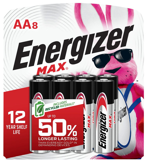 Energizer E91MP8 MAX AA Alkaline Batteries 1.5V 8-Pack