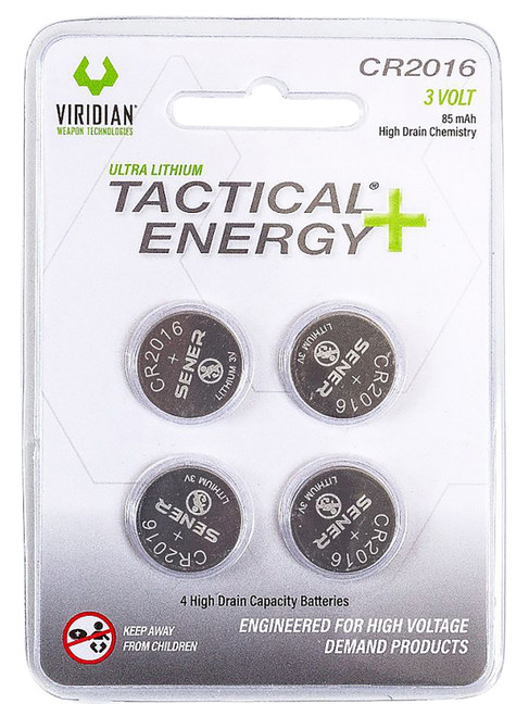 Viridian 3500013 CR2016 Lithium Tactical Energy Battery 3.0V 85mAh Silver (4-Pack)