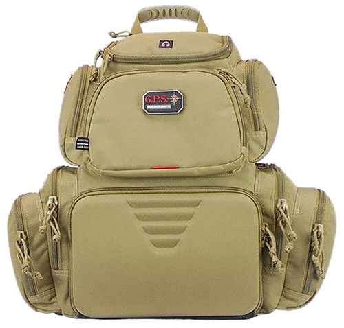 GPS Bags GPS1711BPT Handgunner Backpack 1000D Nylon Tan Holds 4 Handguns