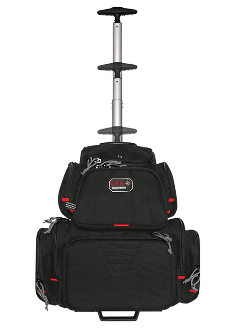 GPS Bags 1711ROBP Handgunner Rolling Backpack Black 600D Polyester Holds 4 Handguns
