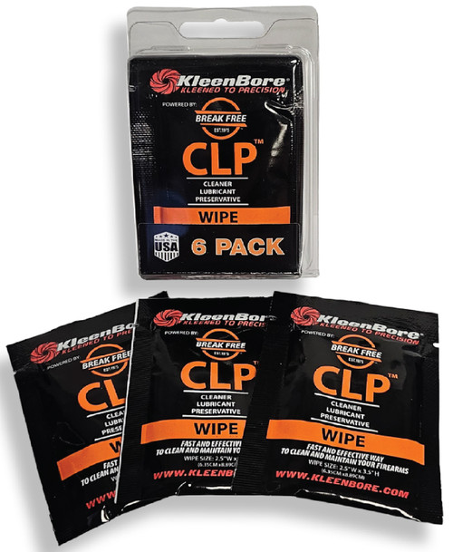 KleenBore KBBF6PK BreakFree CLP Pre-Saturated Firearm Cleaning Wipes 6 Pack