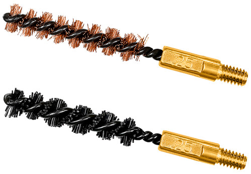 Otis FG325NB Bore Brush Set 6mm/250/243/257 Cal 8-32" Thread 2" Bronze & Nylon Bristles 2 Pack