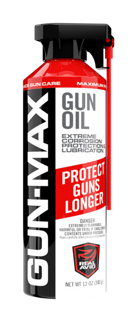 Real Avid AVMLP12A Gun-Max Gun Oil Cleans Lubricates Protects 12 oz Aerosol Spray
