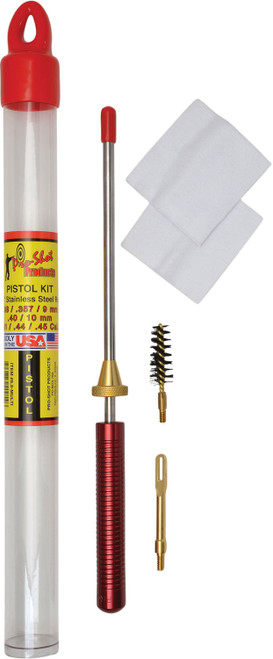 Pro-Shot 65MULTI Starter Series .38/.45 Cal Pistol Cleaning Kit with Reusable Tube Case
