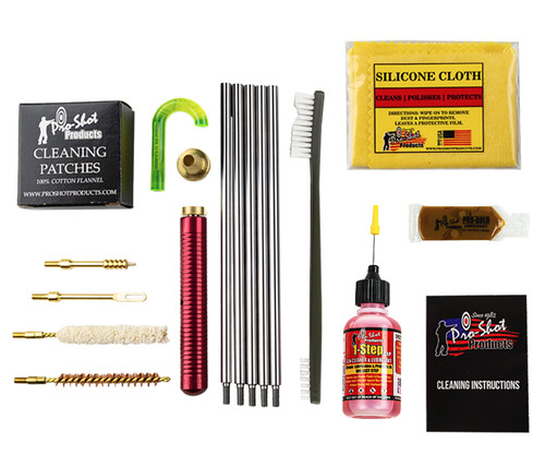 Pro-Shot R30KIT Classic Box Kit .30/7.62mm Cal Rifle Cleaning Kit with Yellow Plastic Case