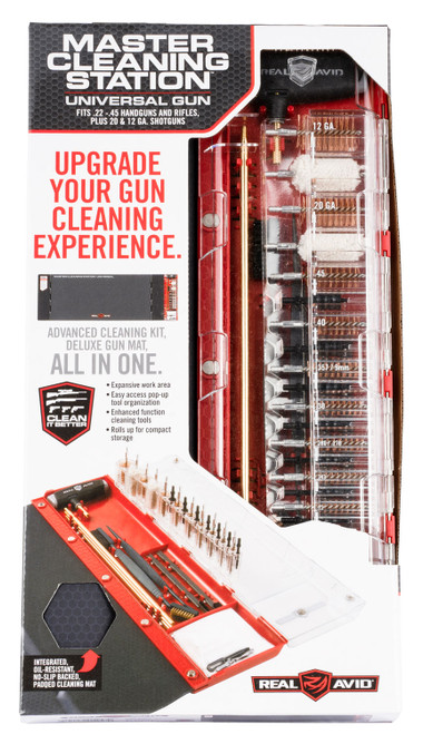 Real Avid AVMCSU Universal Master Cleaning Station for Rifle Shotgun and Handgun Bronze and Nylon Bristles