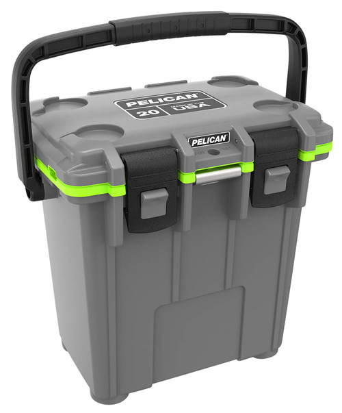 Pelican 20QT Elite Cooler Dark Gray/Green Personal Ice Chest