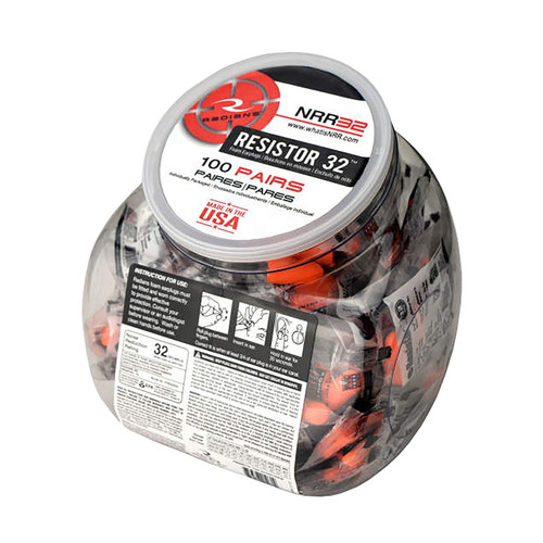 Radians FP8000RD/100 Tapered Foam Earplugs 32 dB NRR, Orange, 100 Pair