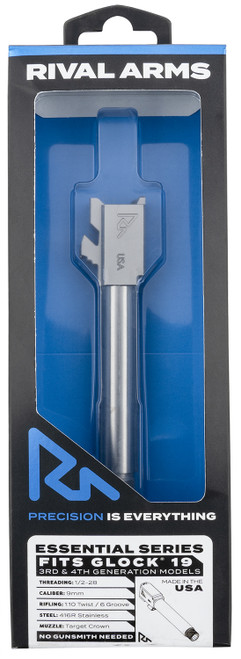 Rival Arms RA22G202D Essential V2 9mm Luger Threaded Drop-In Barrel 4.49" Stainless for Glock 19 Gen3-4