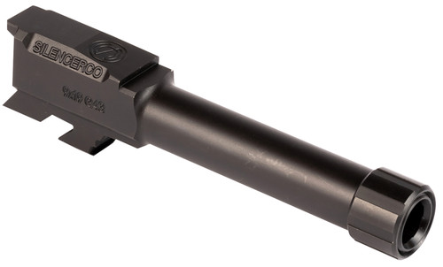 SilencerCo AC5049 Threaded Barrel 3.70" 9mm Luger, Black Nitride, Glock 43/43X