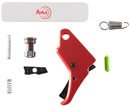Apex Tactical 100056 Action Enhancement Trigger & Duty/Carry Kit 9mm/40 S&W Red Drop-In for S&W M&P Shield