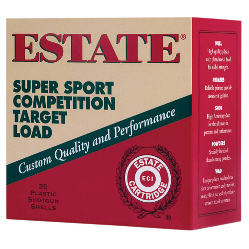 Estate Cartridge SS12L8 Super Sport Competition Target 12 Gauge 2.75" 1-1/8oz 8 Shot 1145 fps