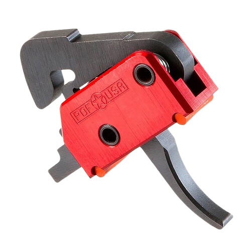 POF 00457 Drop-In Single-Stage Curved Trigger 4.5 lb Pull Black/Red AR Platform