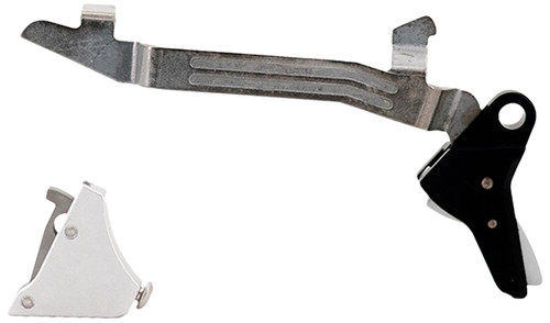 Timney Triggers ALPHAGLOCK5 Alpha Competition 9mm Luger/40 S&W/22 LR, Silver Straight Trigger, Compatible w/Glock Gen5 & Glock 44