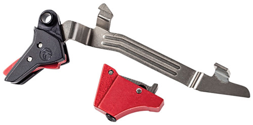 Timney Alpha Competition Red Straight Trigger for Glock Gen3-4 Large Frame, .45 ACP/10mm Auto