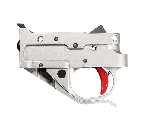 Timney Triggers 10222C16 Single-Stage Curved Trigger 2.75 lbs Pull Silver/Red for Ruger 10/22