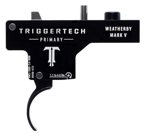TriggerTech WM5SBB14NBW Primary Single-Stage Curved Trigger for Weatherby Mark V – 1.50-4 lbs, Black PVD